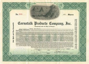 Cornstalk Products Co., Inc. - Stock Certificate